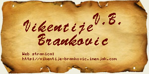 Vikentije Branković vizit kartica